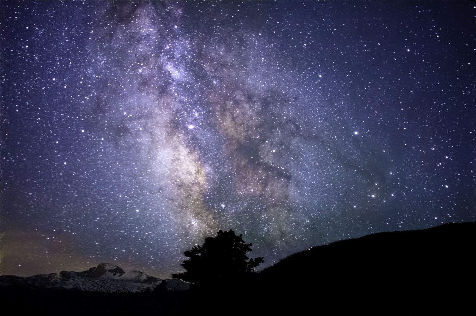 Milky Way over a mountain landscape